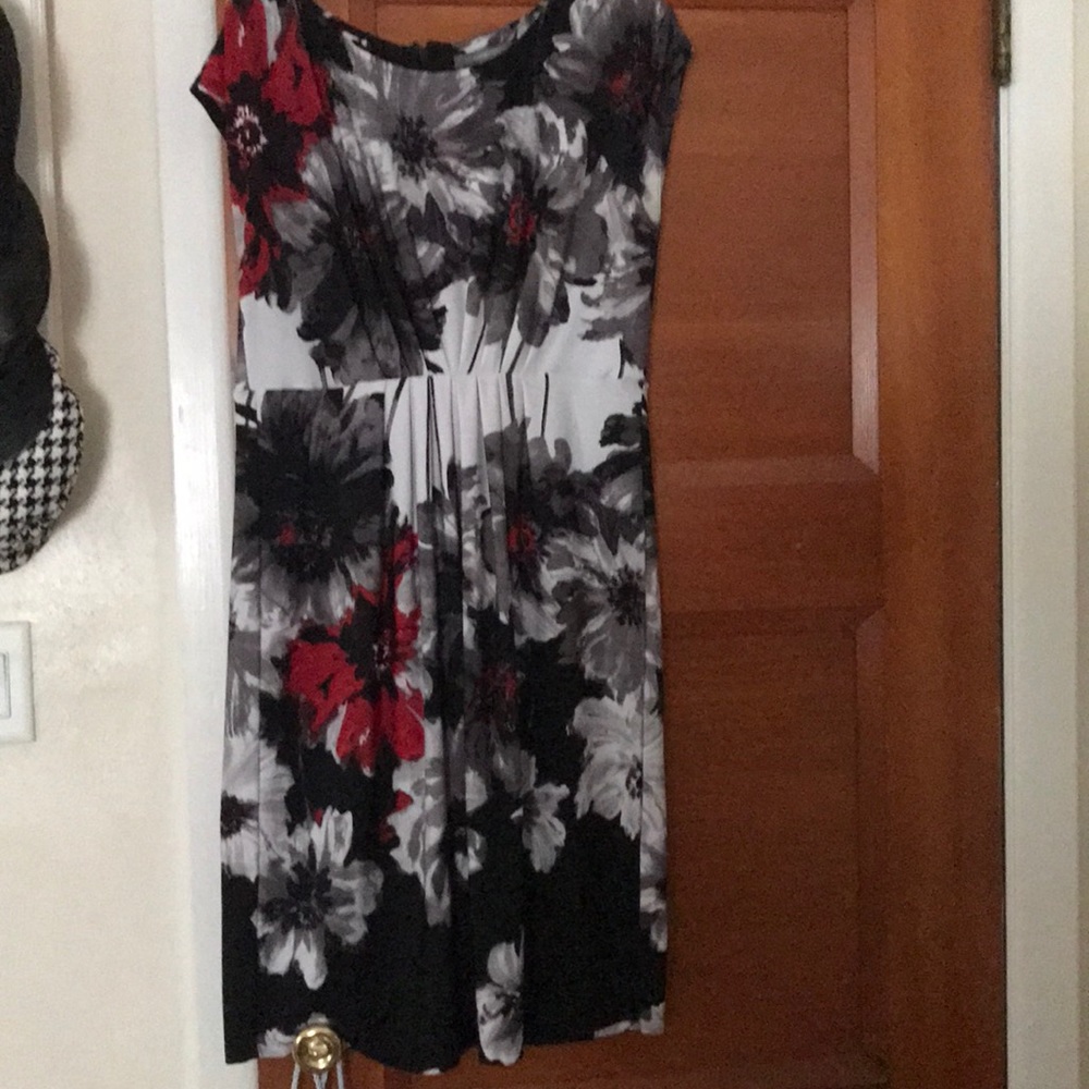 Black and red floral dress